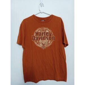 Harley Davidson Men's Short Sleeve Graphic T-Shirt, Orange, Size L, Orlando FL